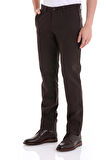 Kahverengi Regular Fit Düz Yandan Cepli Basic Kanvas Pantolon | 42