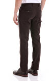 Kahverengi Regular Fit Düz Yandan Cepli Basic Kanvas Pantolon | 42