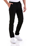 Siyah Regular Fit Düz Yandan Cepli Basic Kanvas Pantolon | 40