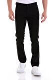 Siyah Regular Fit Düz Yandan Cepli Basic Kanvas Pantolon | 40