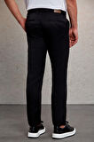 Siyah D. Slim Fit Desenli Yandan Cep Kanvas Pantolon