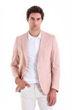 Brick Slim Fit Düz Sivri Yaka Casual Keten Ceket