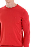 Kiremit Regular Fit Düz Bisiklet Yaka 100% Pamuklu Triko Kazak | XL
