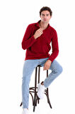 Bordo Regular Fit Düz Yarım Boy Fermuarlı Polar Sweatshirt