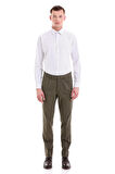 Bordo Slim Fit Baskılı Pamuklu Slim Yaka Uzun Kollu  Klasik Gömlek | M