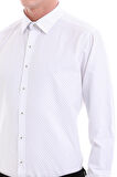 Siyah Slim Fit Baskılı Pamuklu Slim Yaka Uzun Kollu Klasik Gömlek | S