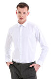 Mavi Slim Fit Baskılı Pamuklu Slim Yaka Uzun Kollu Klasik Gömlek | S