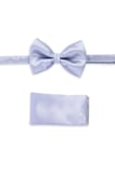 Gri Saten Papyon Mendil Set | STD
