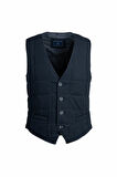 Lacivert Regular Fit V Yaka Kapitone Yelek | M