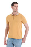 Hardal Regular Fit Düz 100% Pamuklu Polo Yaka Tişört | S