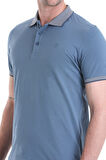 indigo Regular Fit Düz 100% Pamuklu Polo Yaka Tişört | L