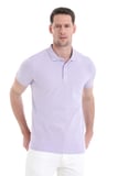 Lila Regular Fit Düz 100% Pamuklu Polo Yaka Tişört | L