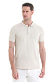 Bej Regular Fit Düz 100% Pamuklu Polo Yaka Tişört | XXL