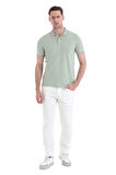 Yeşil Regular Fit Düz 100% Pamuklu Polo Yaka Tişört | M