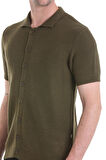 Haki Regular Fit Düz Düğmeli Kısa Kollu Triko Hırka | XL