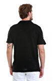 Siyah Regular Fit Düz Polo Yaka Tişört | L