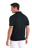 Lacivert Regular Fit Merserize Polo Yaka Pamuklu Tişört | L