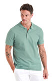 Yeşil Regular Fit Merserize Polo Yaka Pamuklu Tişört | XL