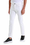 Beyaz Regular Fit Düz 5 Cep Pamuklu Kot Pantolon | 33