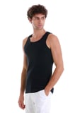 Lacivert Regular Fit Düz Pamuklu Örme Atlet | L