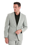 Gri Slim Fit Desenli Mono Yaka Klasik Takım Elbise | 50