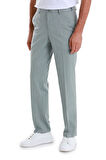 Yeşil Regular Fit Desenli Yandan Cepli Kumaş Pantolon | 48