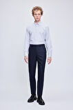 Lacivert Slim Fit Yandan Cepli Yünlü Kumaş Pantolon | 46