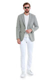 Gri Slim Fit Kareli Mono Yaka Klasik Ceket | 48