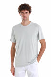 Gri Regular Fit Düz Bisiklet Yaka Triko Tişört | L