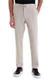 Bej Dinamik Fit Desenli Yandan Cepli Jogger Pantolon | 48