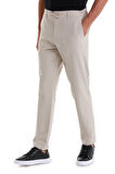 Bej Dinamik Fit Desenli Yandan Cepli Jogger Pantolon | 48