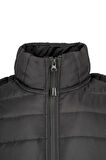 Siyah Regular Fit Hakim Yaka Şişme Mont | XL