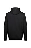 Siyah Regular Fit Pamuklu Tam Fermuarlı Kapüşonlu Sweatshirt | S