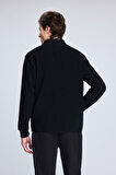 Siyah Regular Fit Hakim Yaka Baharlık Mont | M