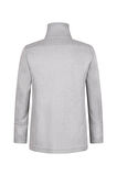 Gri Slim Fit Kruvaze Yünlü Kaşe Kaban | M