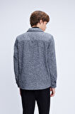 Antrasit Shacket Fit Ceket Yaka Pamuklu Gömlek | XL