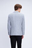 Gri Comfort Fit Mono Yaka Desenli Ceket | 58