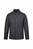 Siyah Regular Fit Bebe Yaka Yünlü Mont | XL