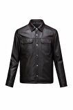 Kahverengi Regular Fit Bebe Yaka 100% Hakiki Deri Mont | L