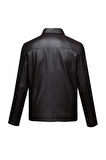 Kahverengi Regular Fit Bebe Yaka 100% Hakiki Deri Mont | L