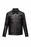 Kahverengi Regular Fit Bebe Yaka 100% Hakiki Deri Mont | M