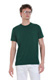 Yeşil Regular Fit 100% Pamuk Bisiklet Yaka Tişört | 3XL