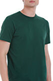 Yeşil Regular Fit 100% Pamuk Bisiklet Yaka Tişört | 3XL