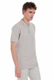 Ekru Regular Fit 100% Pamuk Polo Yaka Tişört | M