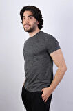Desenli Erkek Bisiklet Yaka T-shirt