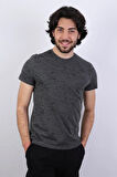 Desenli Erkek Bisiklet Yaka T-shirt