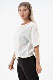 Bisiklet Yaka Oversize Kadın Bluz