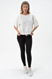 Bisiklet Yaka Oversize Kadın Bluz