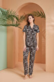 PJS Kadın BDüğme oy Pijama Takımı 27063 