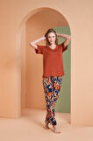 PJS Pijama Kadın V Yaka Pijama Takımı 27131 